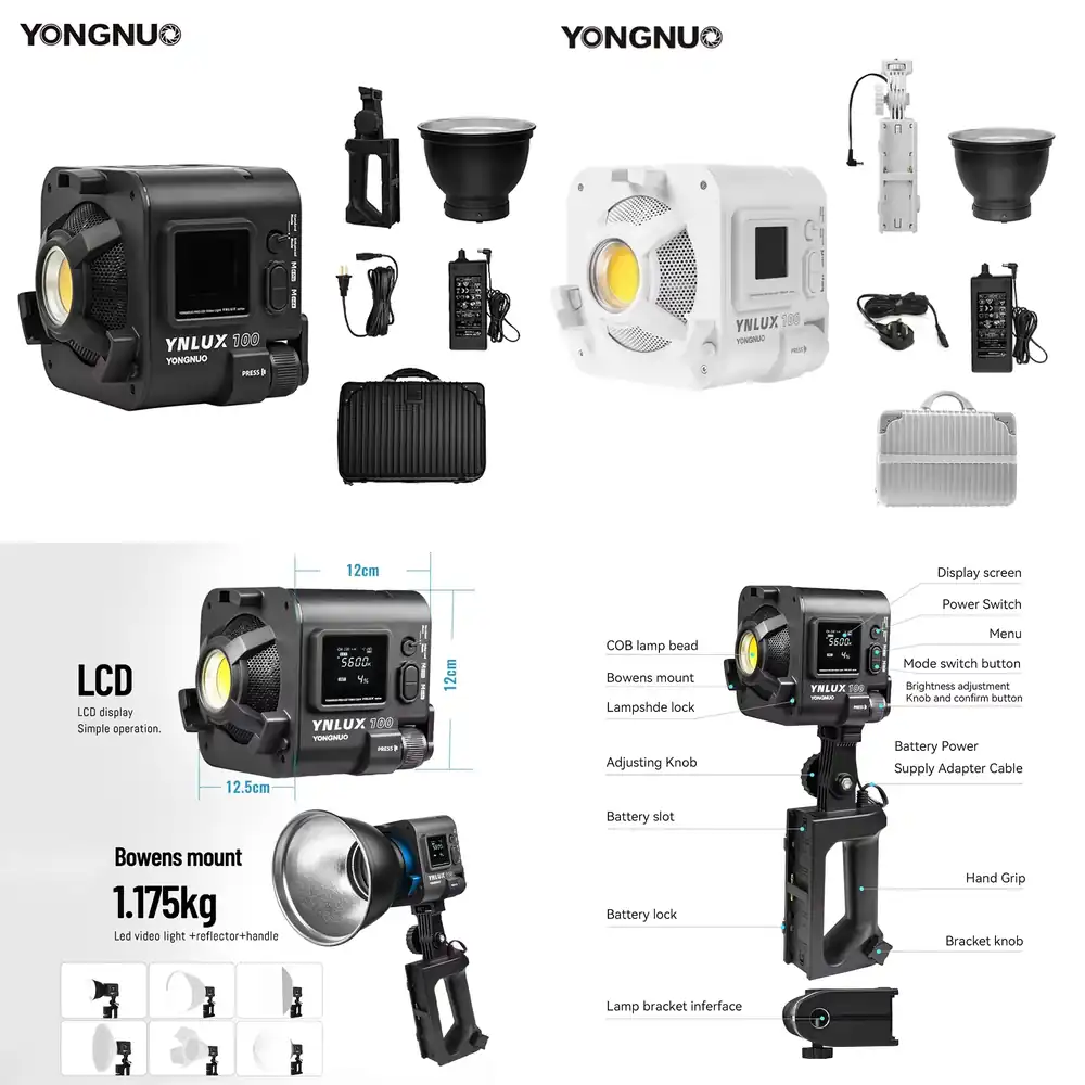 Photography Lighting Handheld - YONGNUO YNLUX100 100W 3200K-5600K Luz LED