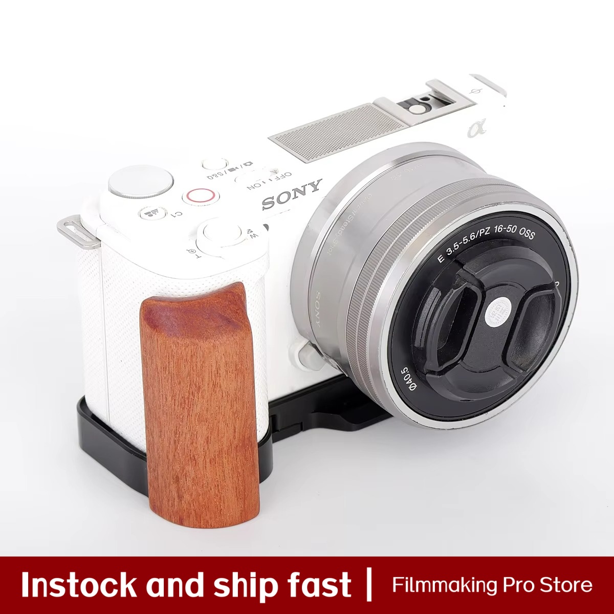 Sony Camera Zv-E10 - Empuñadura de madera de palisandro FITTEST