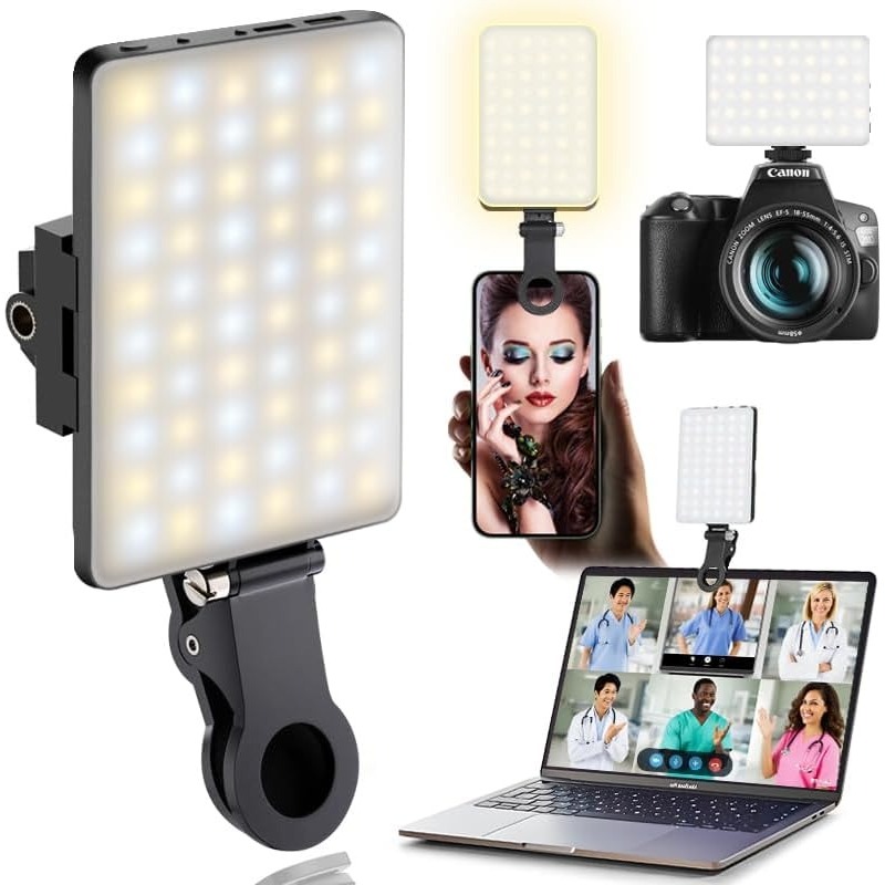 Photography And Videography Lighting - Luz LED portátil con clip para