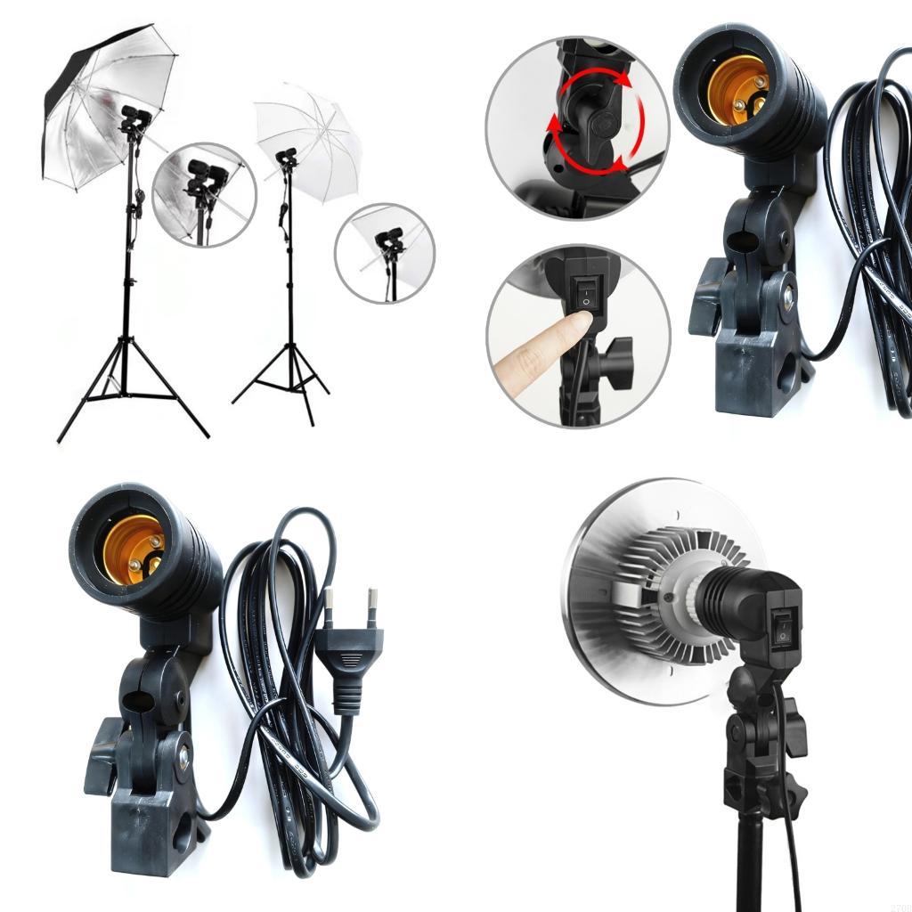 Photography Lighting Umbrella - Soporte luz E27, soporte Reflector paraguas,