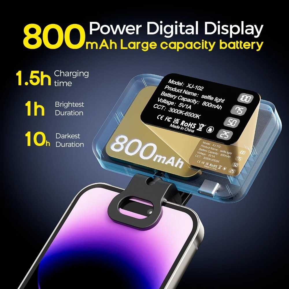 Photography Using Lighting - Luz LED para Selfies de 800/1000mAh,
