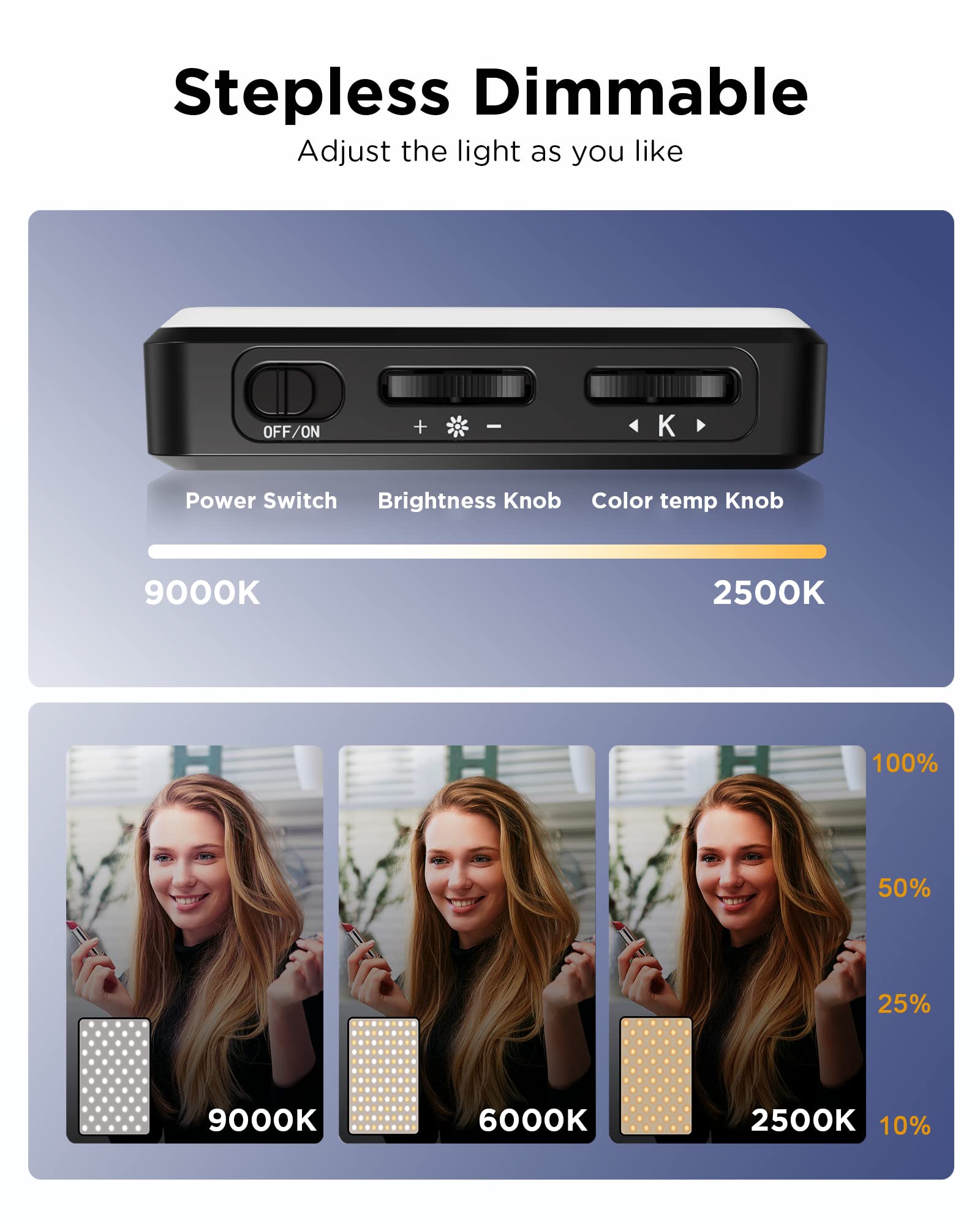 Luz LED para Selfie, 3000Mah,  - Photography Lighting Overhead reseña y precio