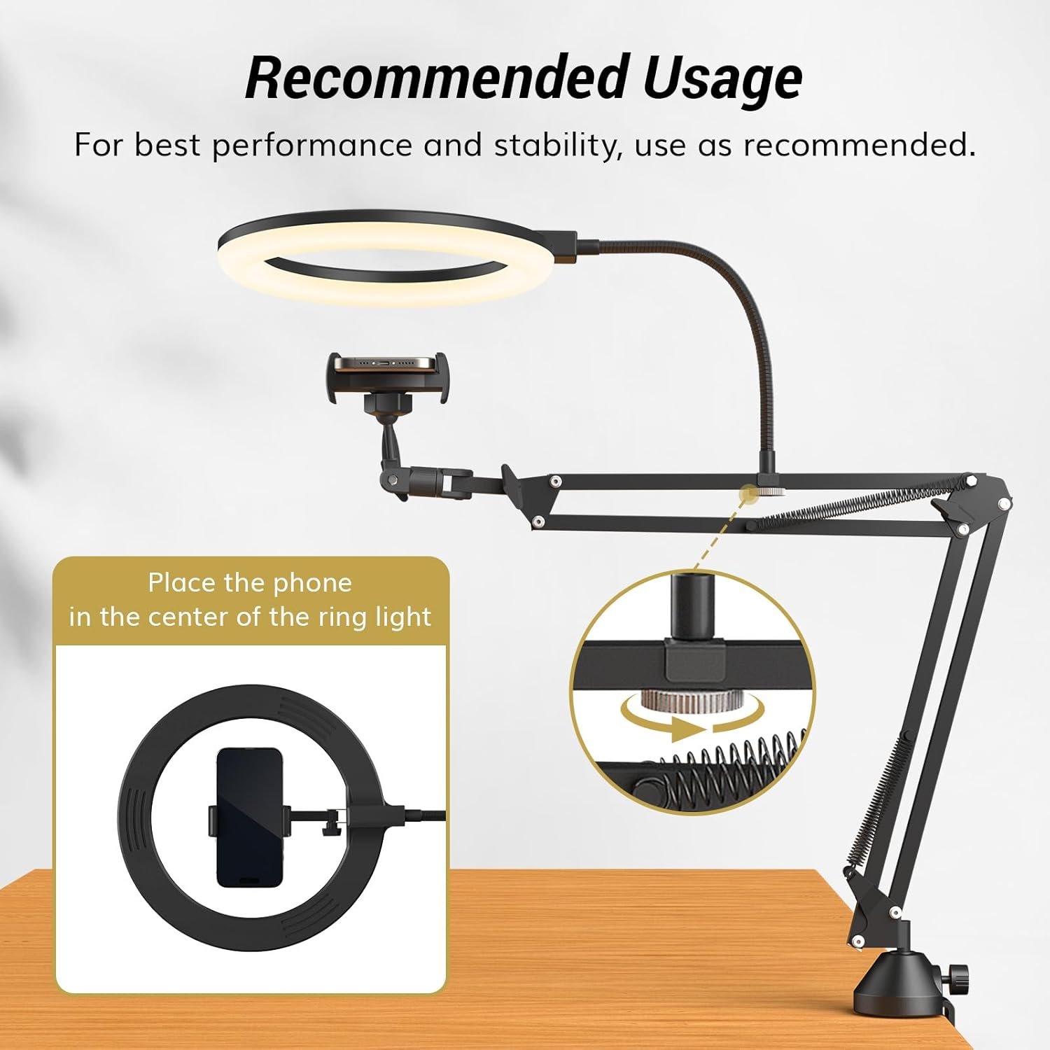 Anillo de luz con soporte y so - Photography Lighting Overhead reseña y precio