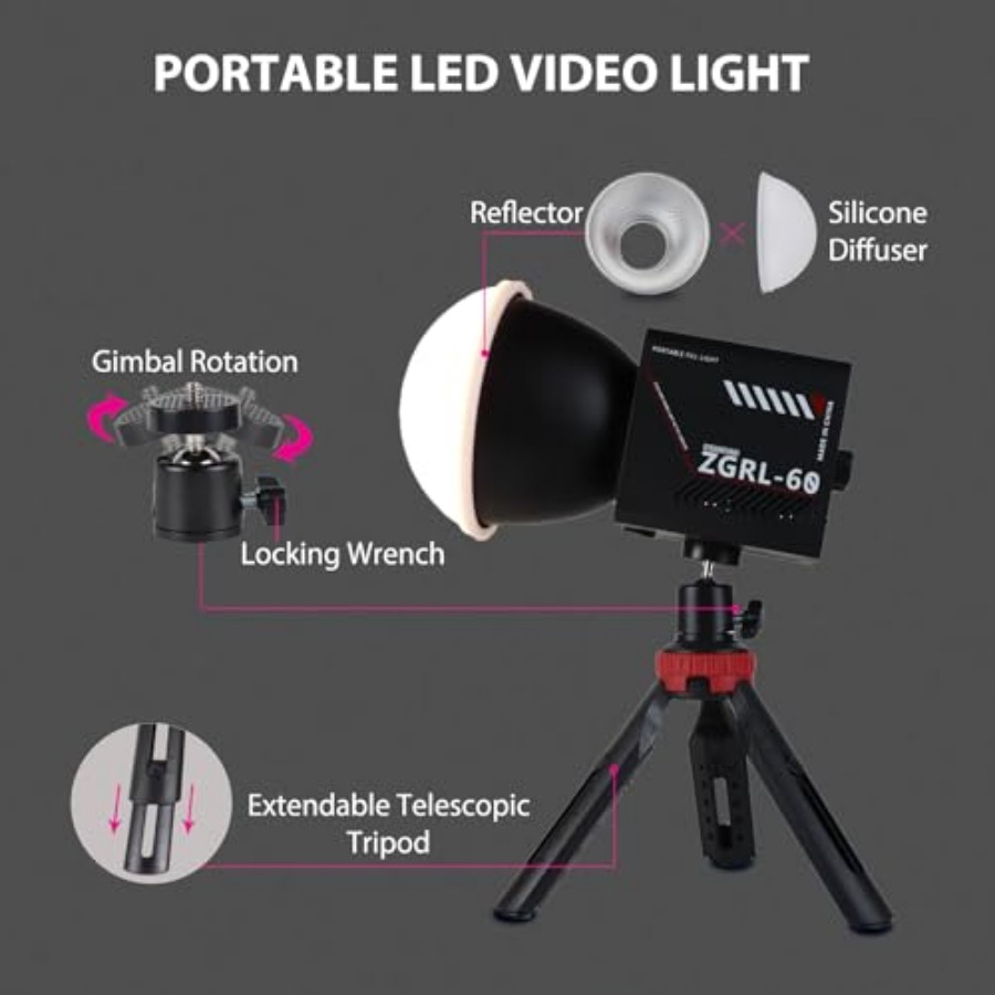Luz de Video LED COB de 60W, P - Photography Lighting Handheld reseña y precio