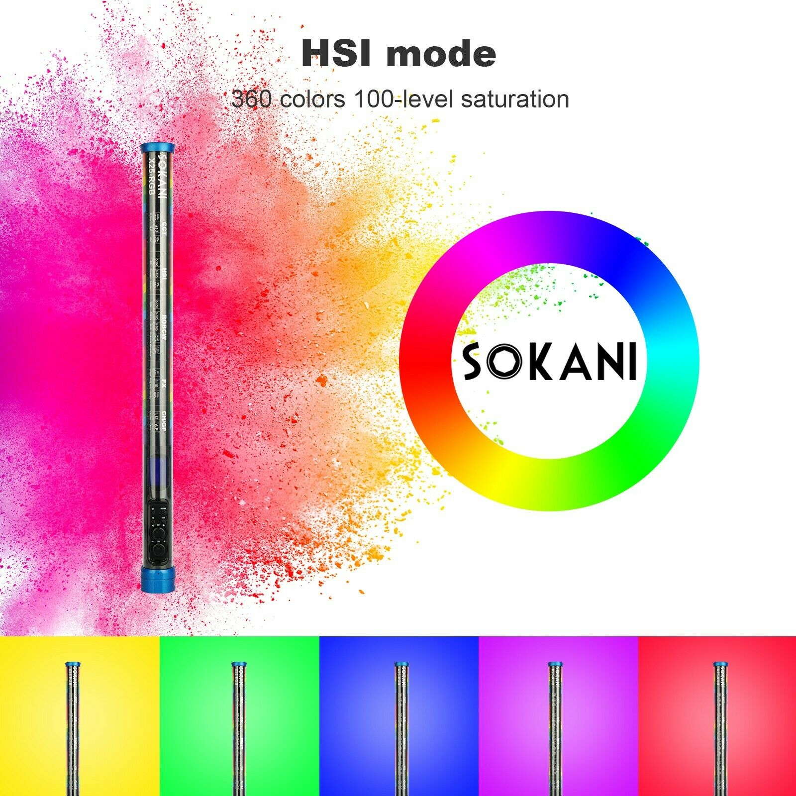 Sokani X25 RGB tubo de luz LED - Photography Lighting Uk reseña y precio