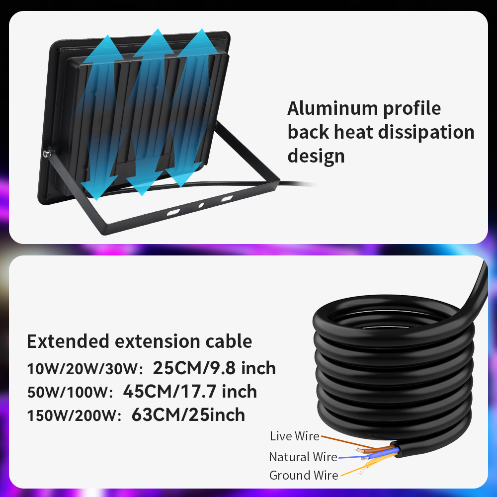 Luz de inundación RGB 100W 50W - Photography Lighting Uk reseña y precio