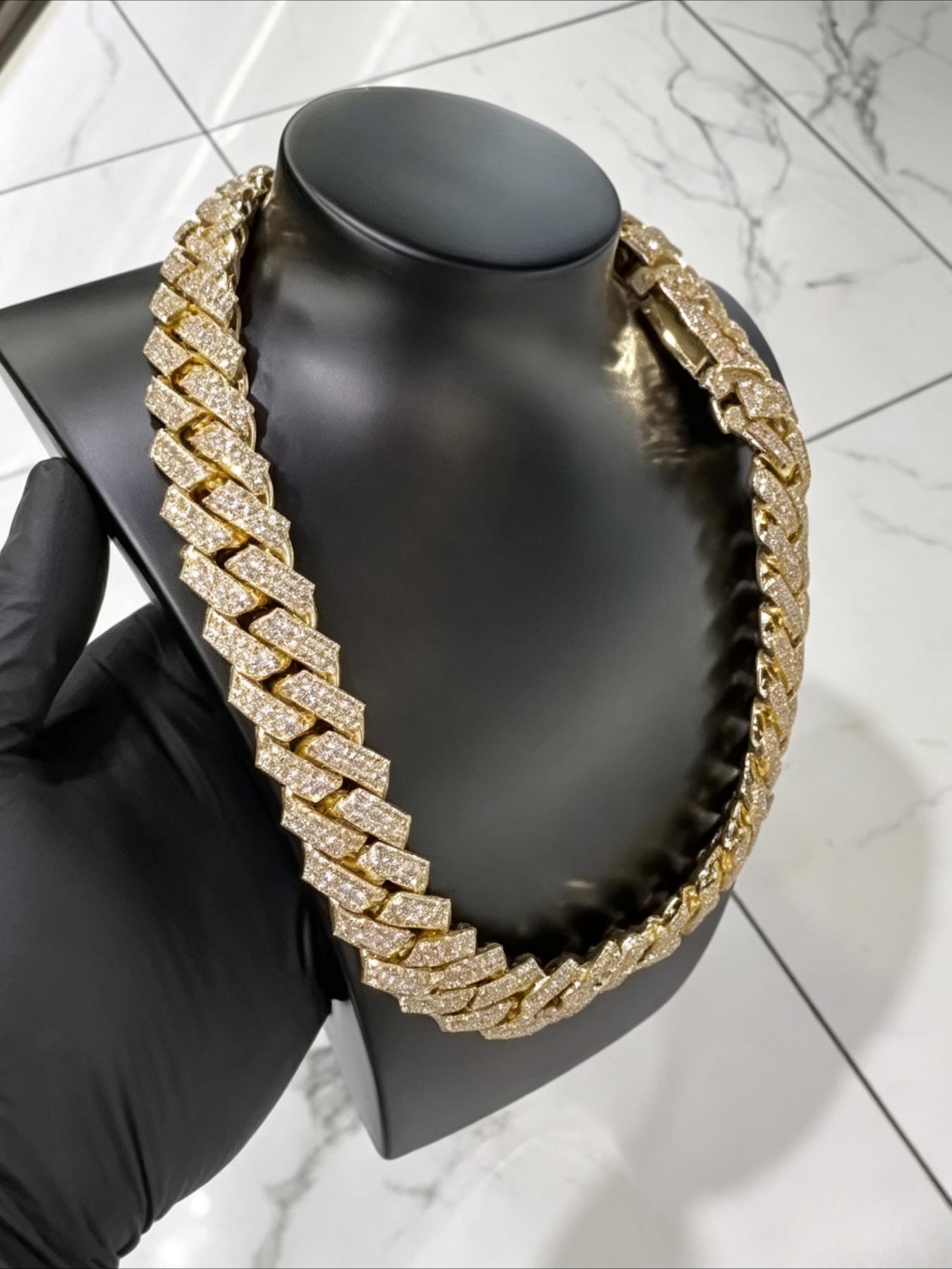 Collar cubano de diamantes bri - Photography Lighting Position reseña y precio